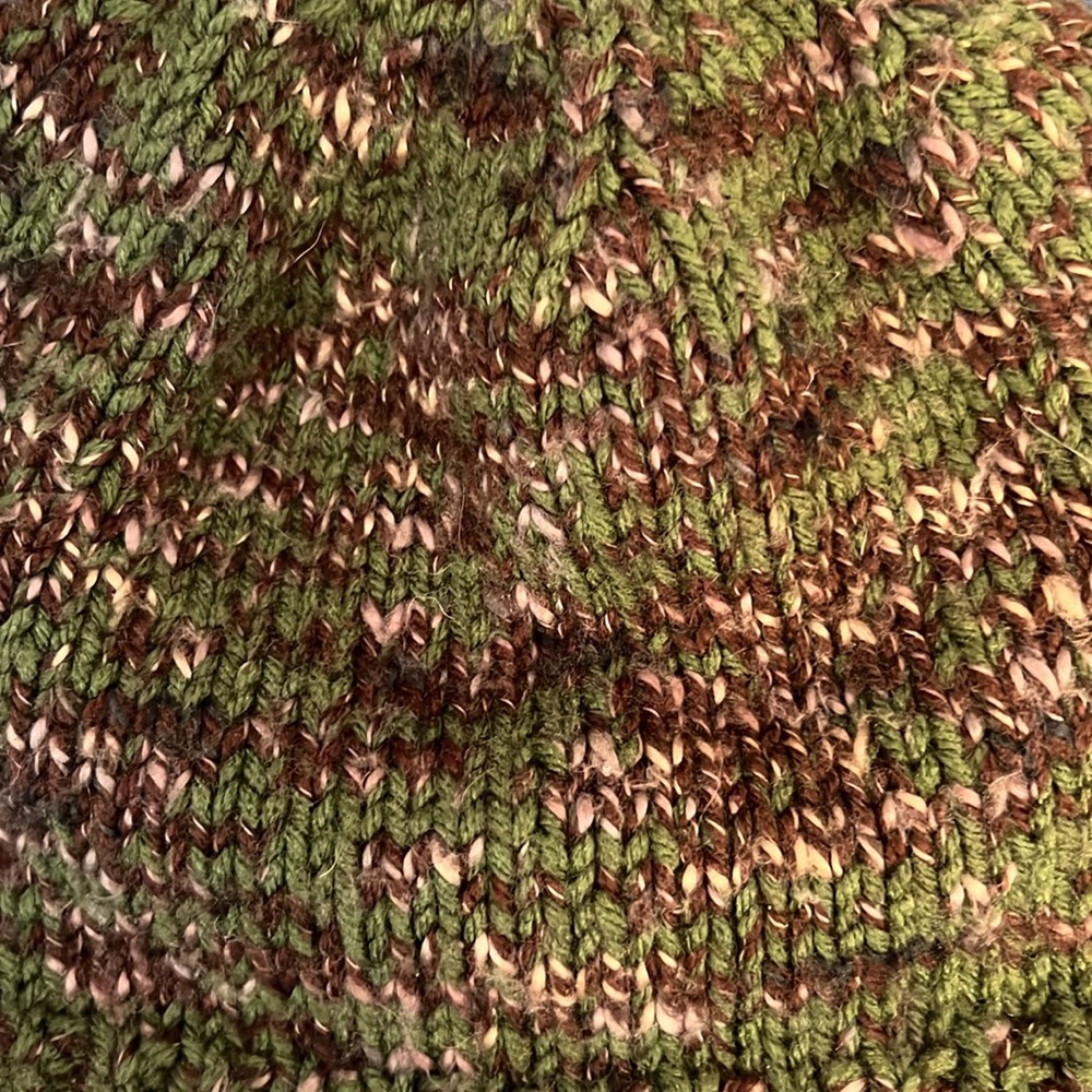 Green, Brown, Cream Knitter Hat-See Photos - Picture 5 of 5
